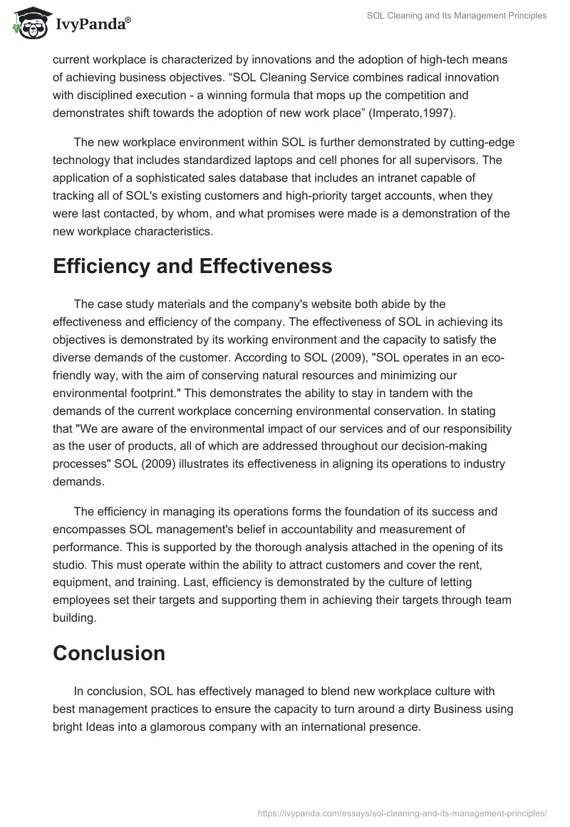 SOL Cleaning and Its Management Principles. Page 3