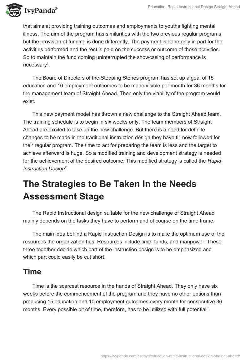 Education. Rapid Instructional Design Straight Ahead. Page 2