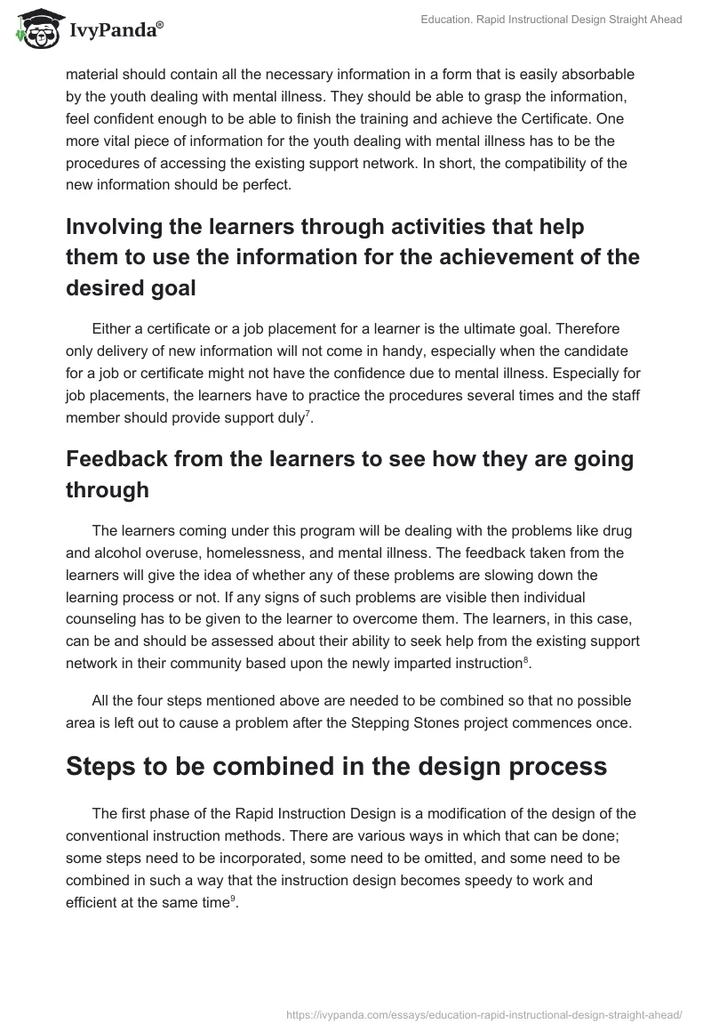 Education. Rapid Instructional Design Straight Ahead. Page 4
