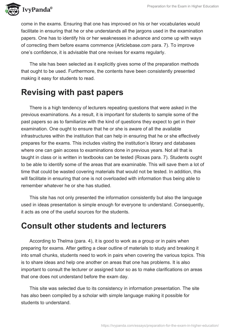 Preparation for the Exam in Higher Education. Page 2