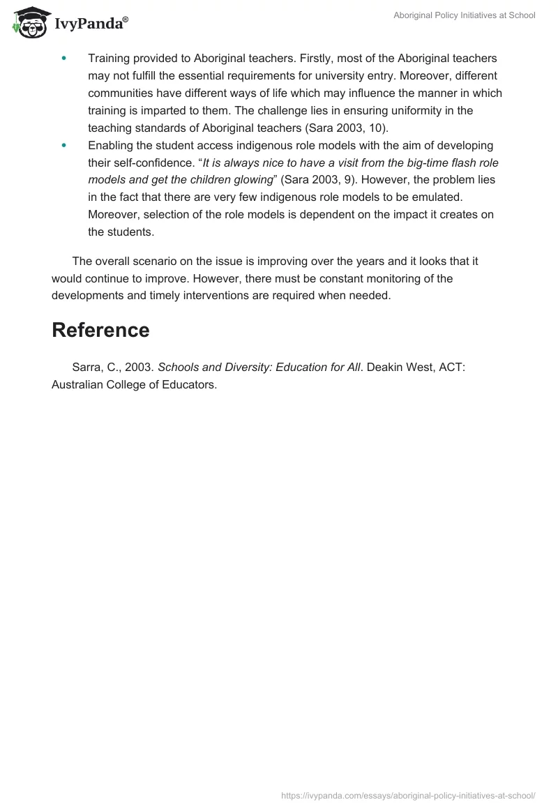 Aboriginal Policy Initiatives at School. Page 2