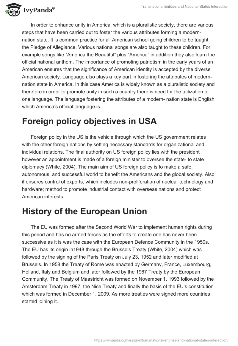 Transnational Entities and National States Interaction. Page 4