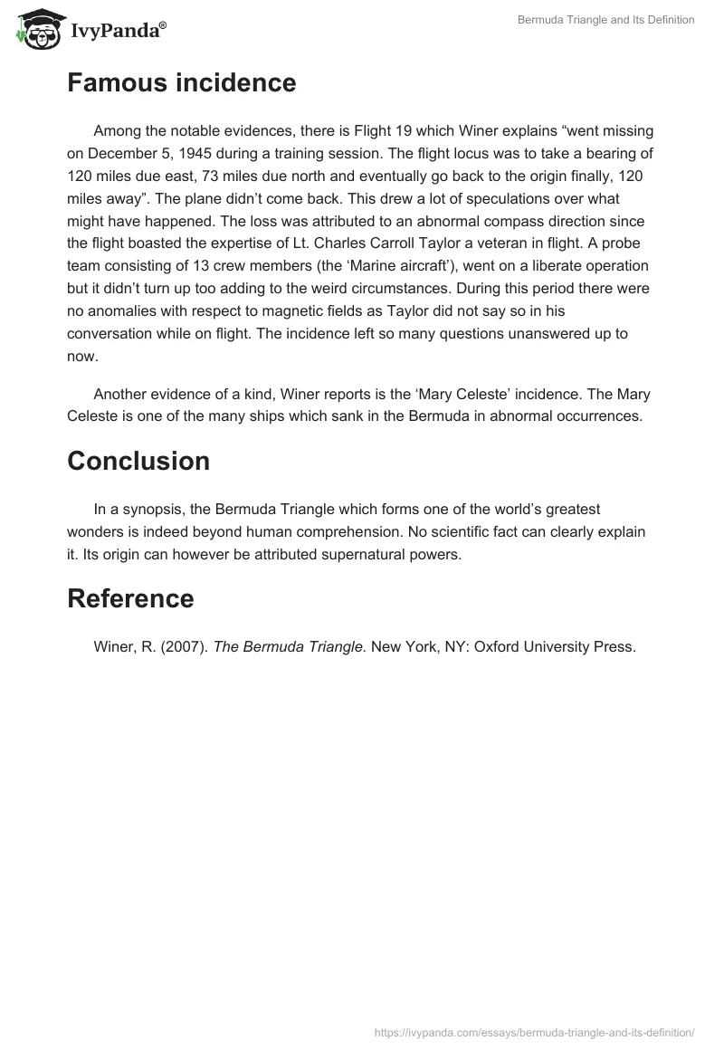 Bermuda Triangle and Its Definition. Page 3