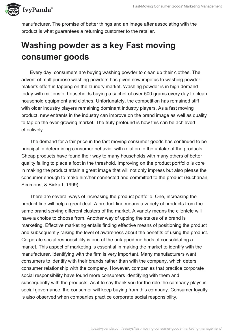Fast-Moving Consumer Goods' Marketing Management. Page 2