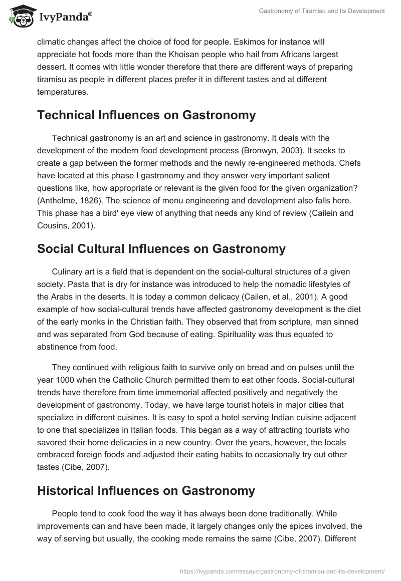 Gastronomy of Tiramisu and Its Development. Page 3