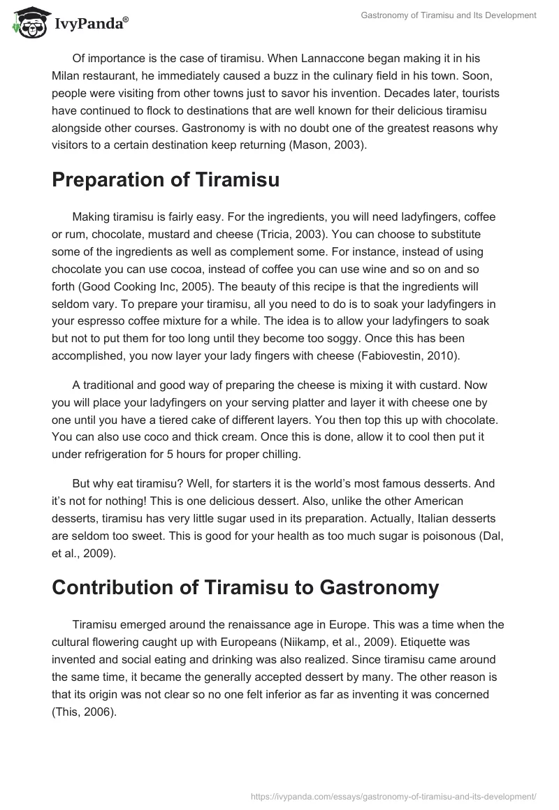 Gastronomy of Tiramisu and Its Development. Page 5