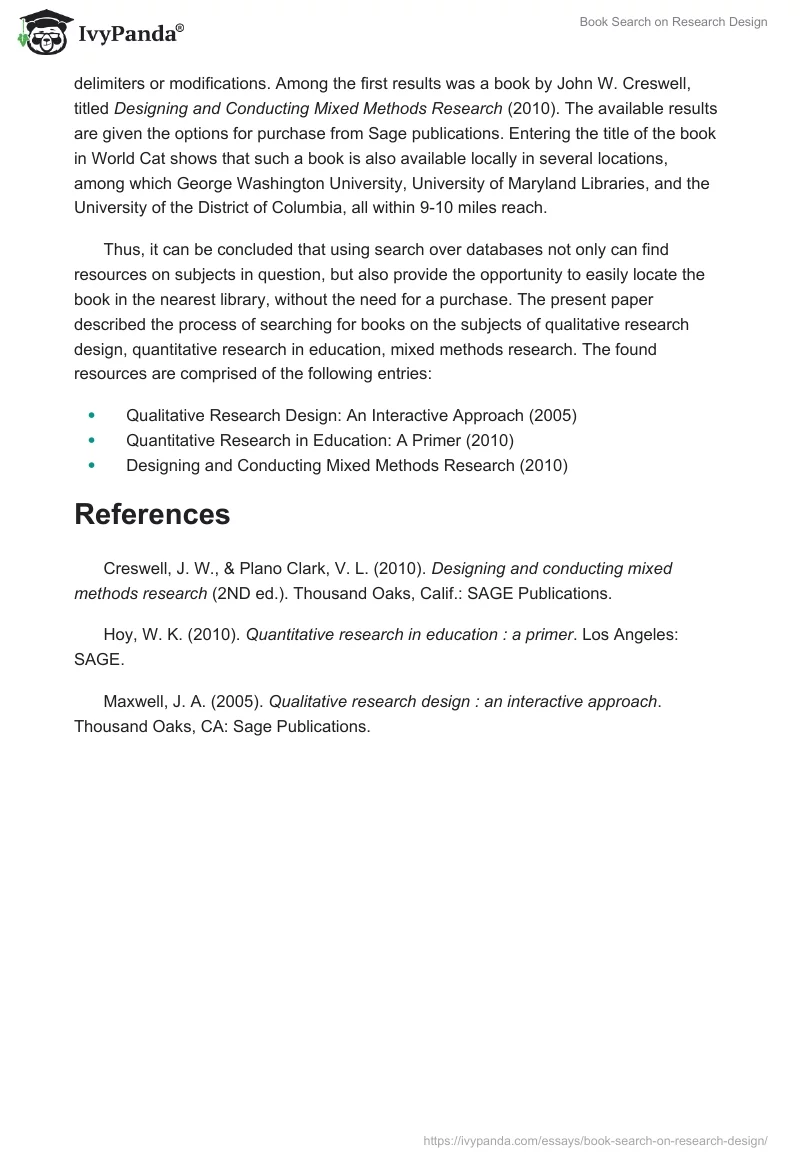 Book Search on Research Design. Page 2