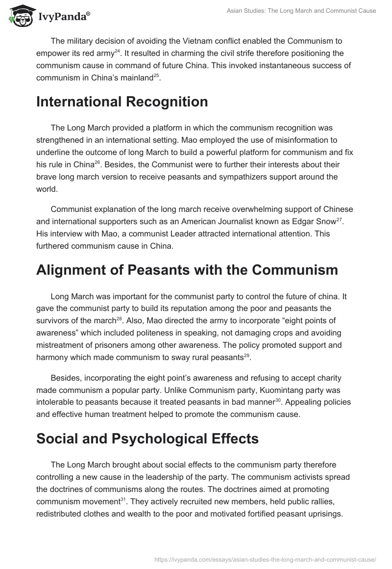Asian Studies: The Long March and Communist Cause. Page 5