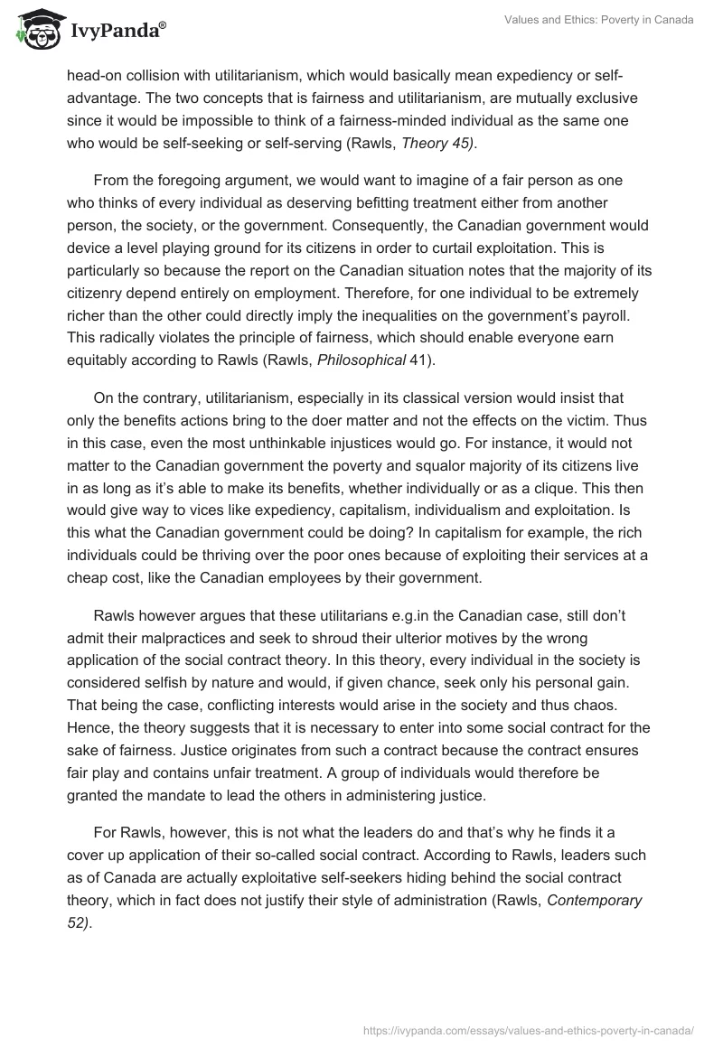 Values and Ethics: Poverty in Canada. Page 2