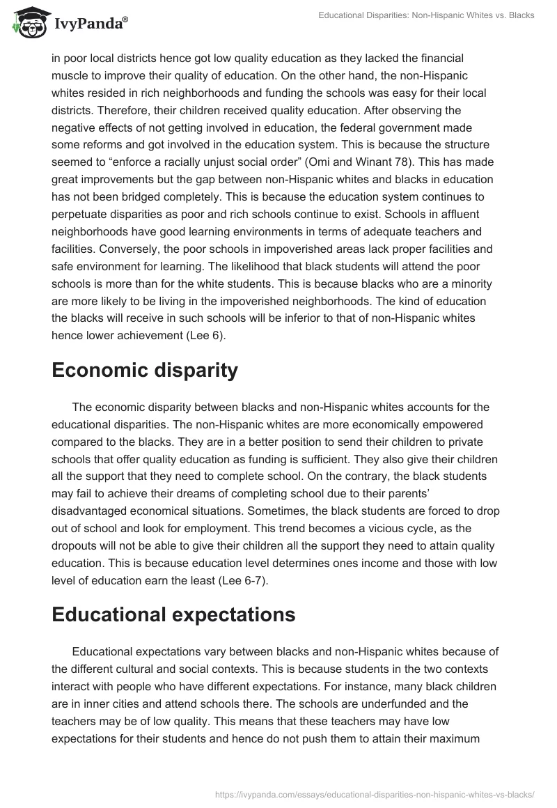 Educational Disparities: Non-Hispanic Whites vs. Blacks. Page 2