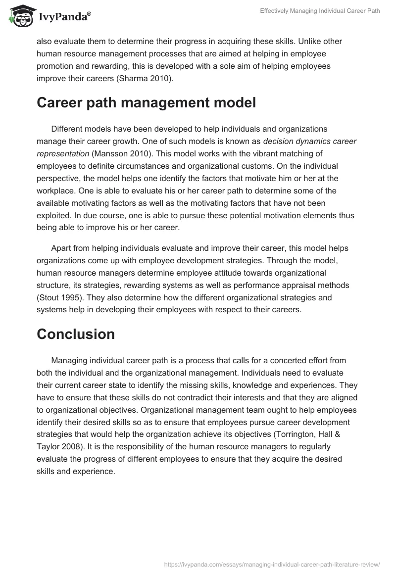 Effectively Managing Individual Career Path. Page 3