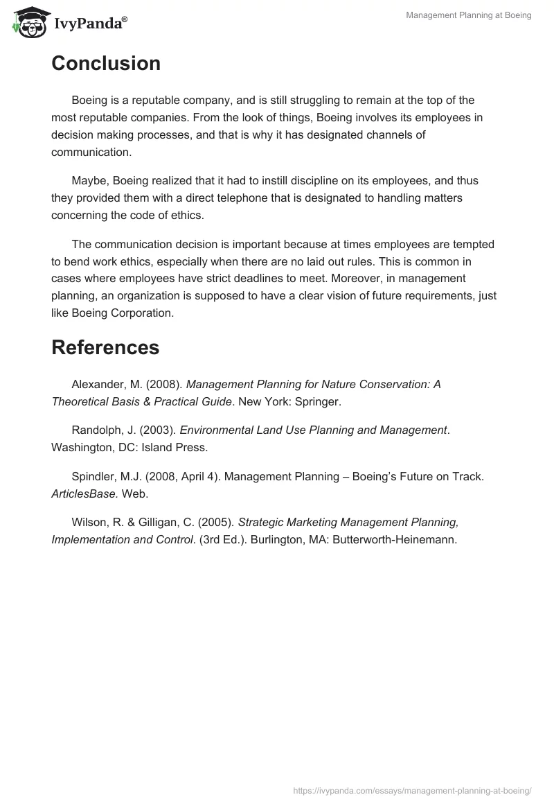 Management Planning at Boeing. Page 4