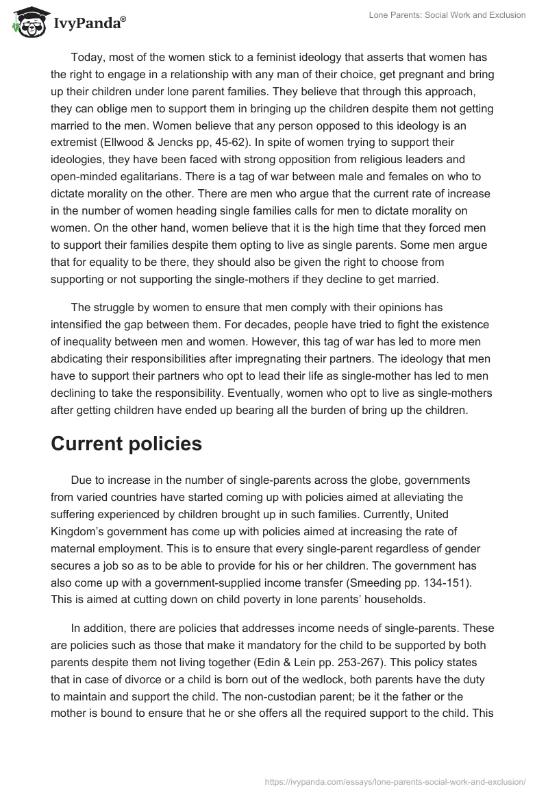 Lone Parents: Social Work and Exclusion. Page 4
