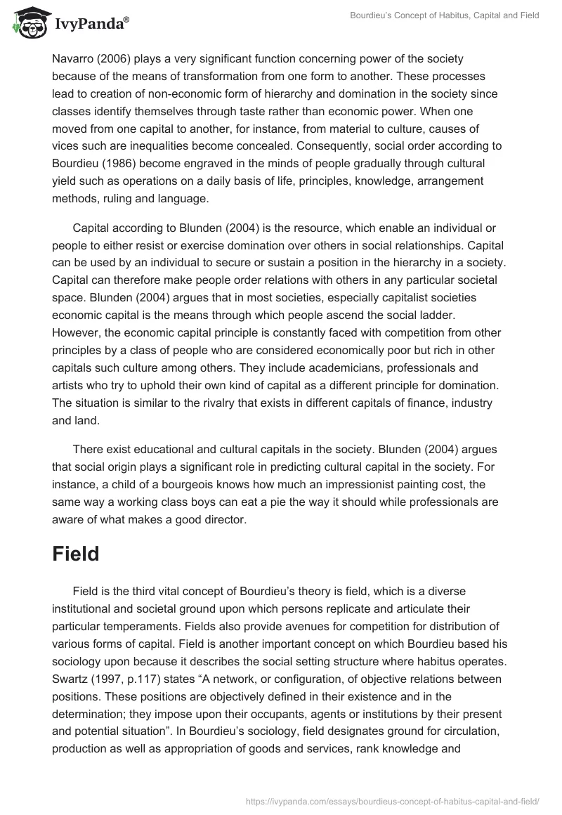Bourdieu’s Concept of Habitus, Capital and Field. Page 4
