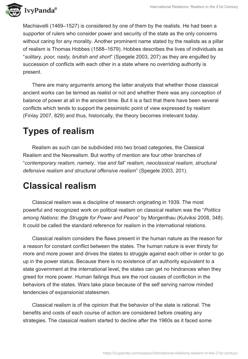 International Relations: Realism in the 21st Century. Page 3