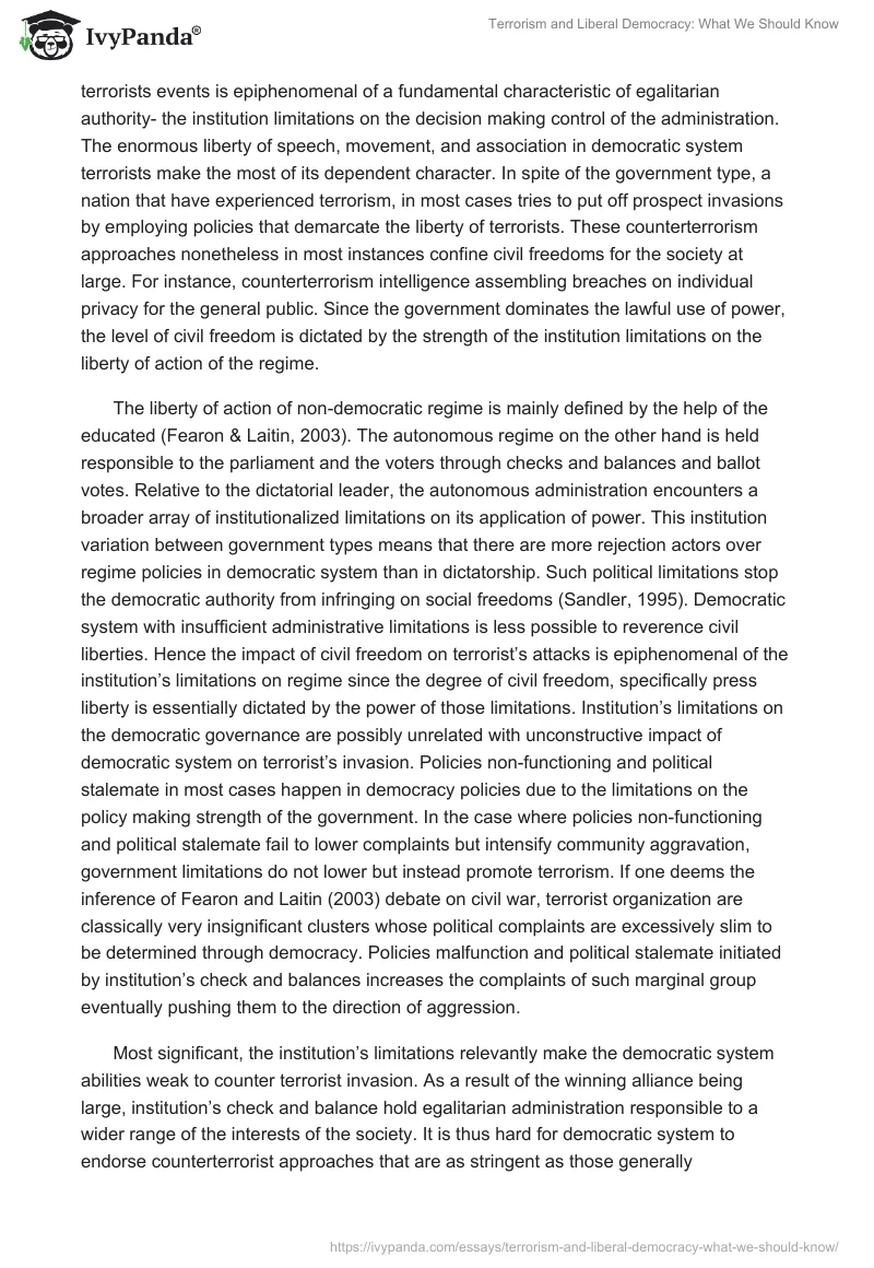 Terrorism and Liberal Democracy: What We Should Know. Page 3