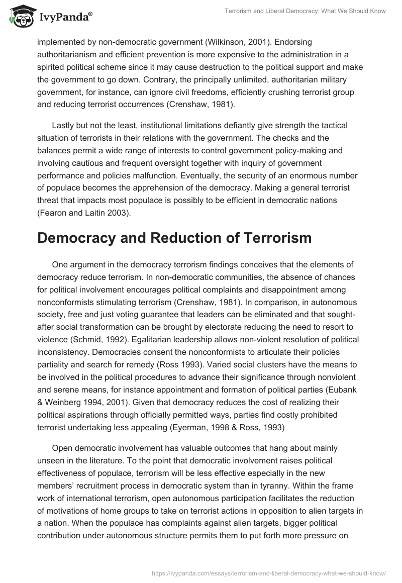 Terrorism and Liberal Democracy: What We Should Know. Page 4