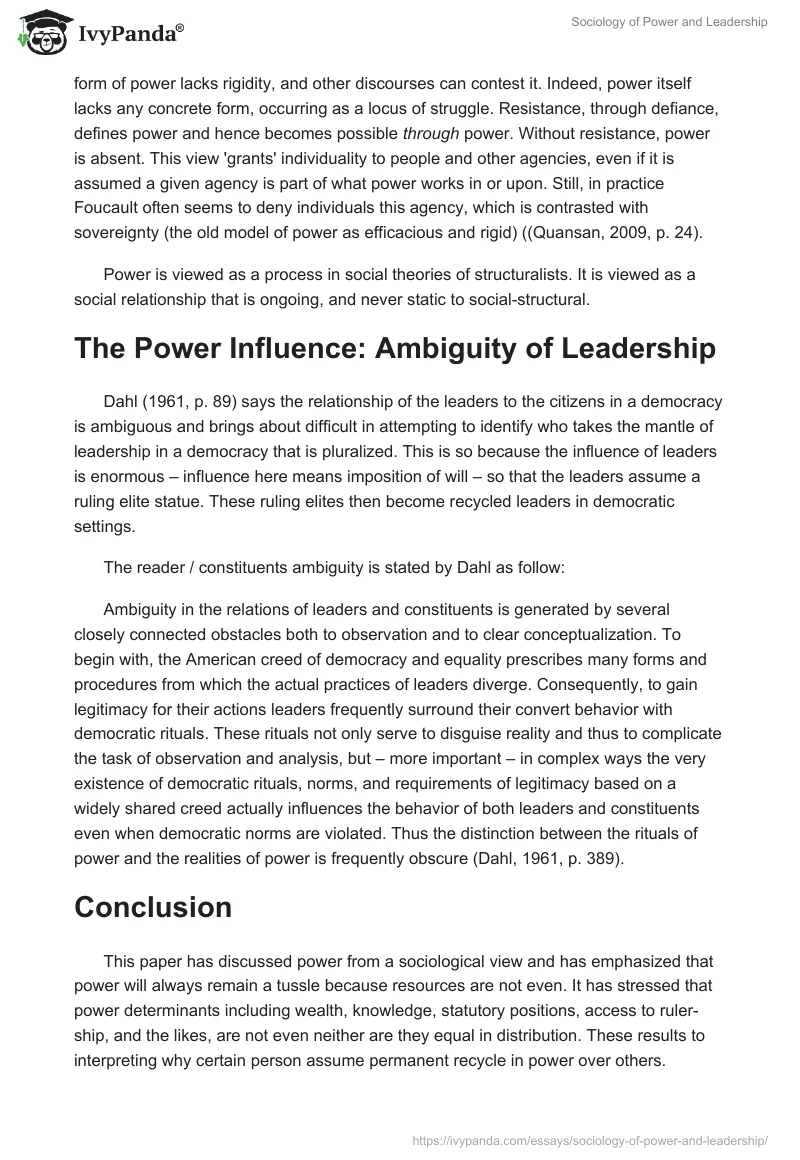 Sociology of Power and Leadership. Page 4