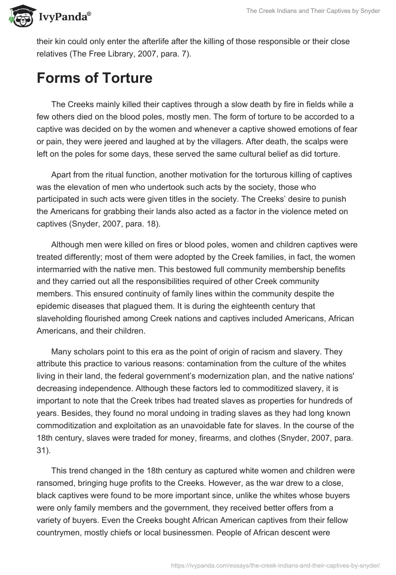 The Creek Indians and Their Captives by Snyder. Page 2
