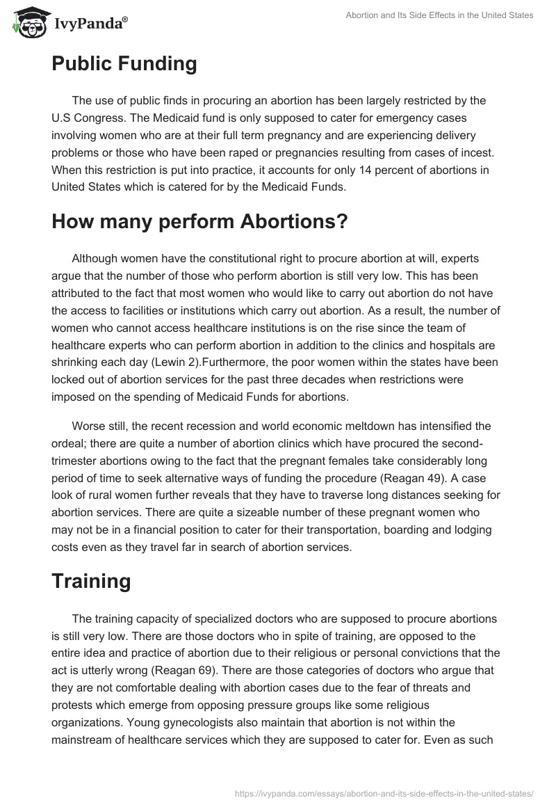 Abortion and Its Side Effects in the United States. Page 3