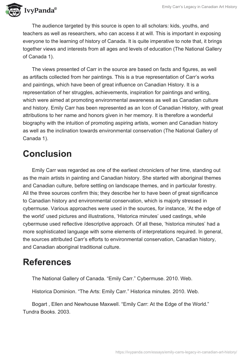 Emily Carr’s Legacy in Canadian Art History. Page 5