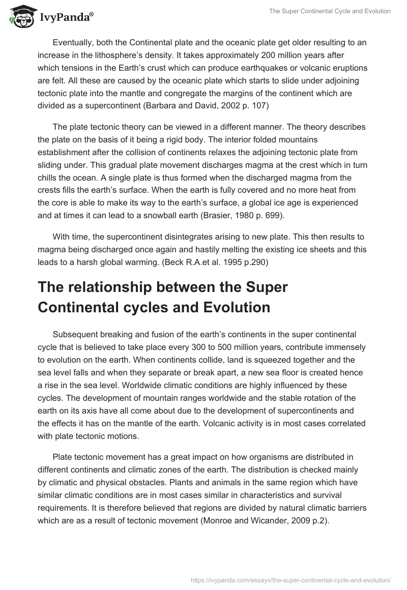 The Super Continental Cycle and Evolution. Page 3