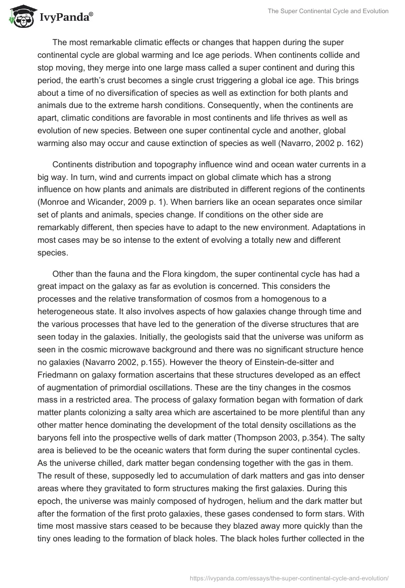 The Super Continental Cycle and Evolution. Page 4