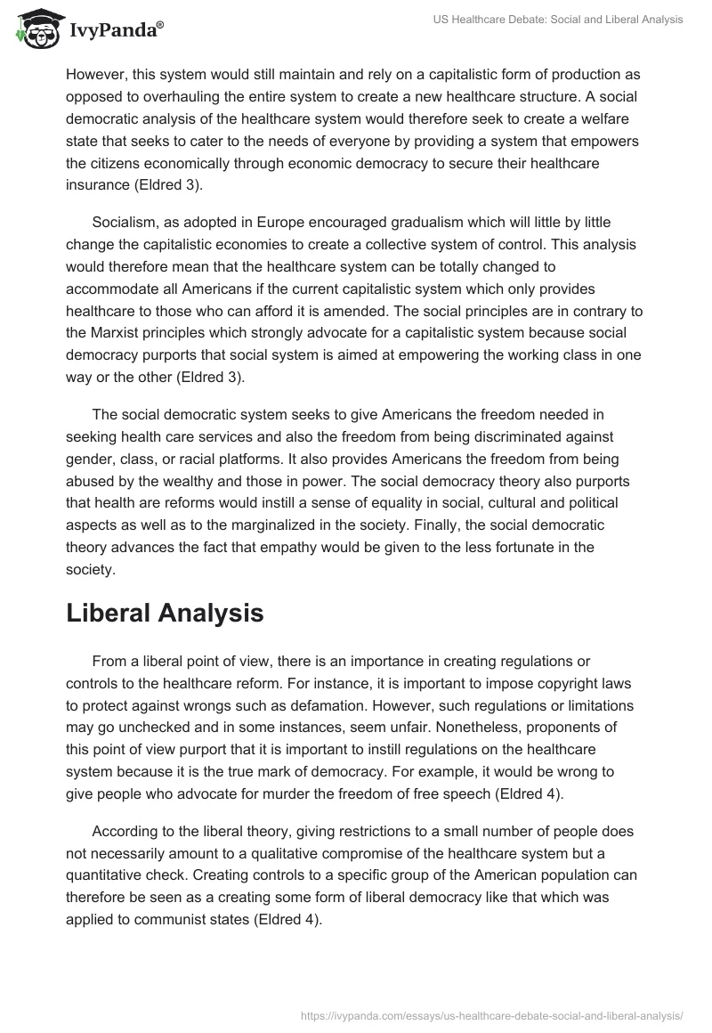 US Healthcare Debate: Social and Liberal Analysis. Page 2