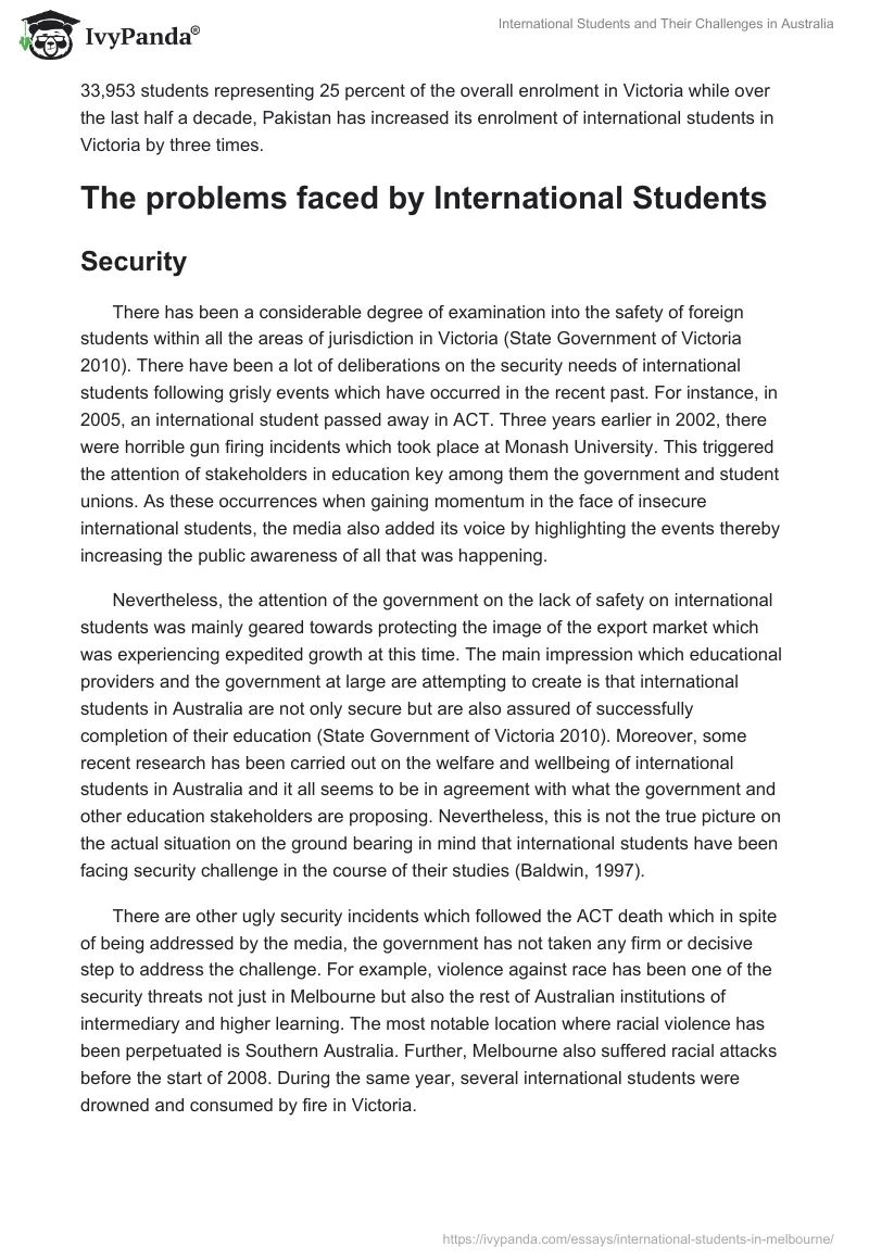 International Students and Their Challenges in Australia. Page 2