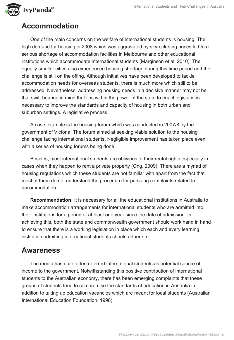 International Students and Their Challenges in Australia. Page 5