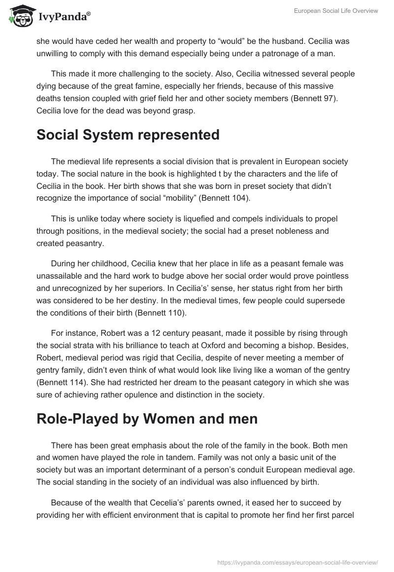 European Social Life Overview. Page 3