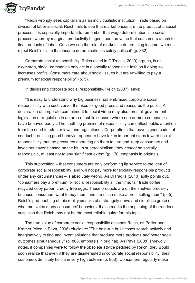 “Supercapitalism” and Corporate Social Responsibility. Page 2