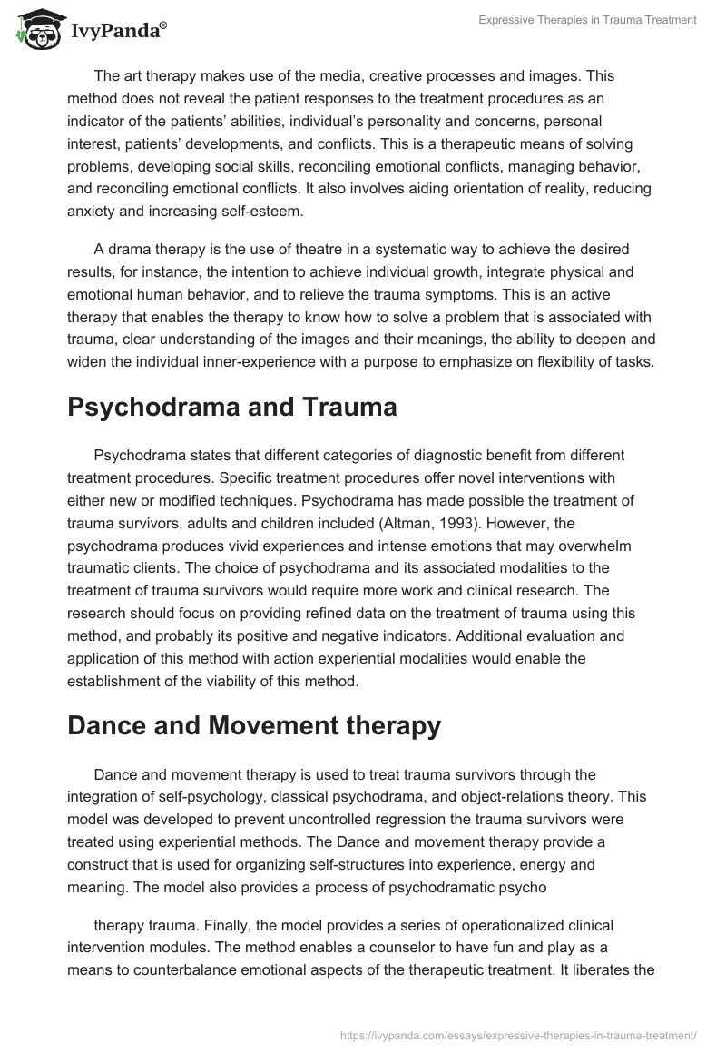 Expressive Therapies in Trauma Treatment. Page 2