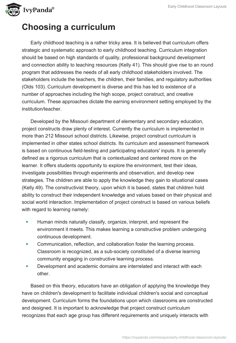 Early Childhood Classroom Layouts. Page 4