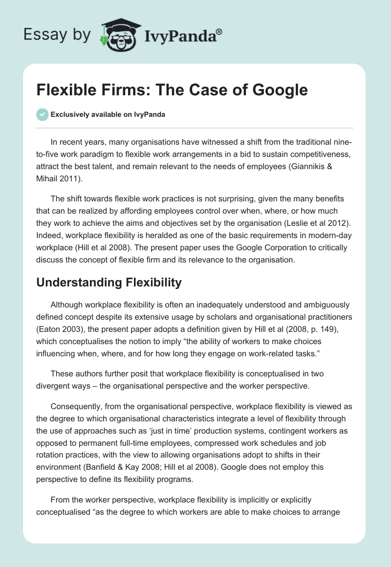 Flexible Firms: The Case of Google. Page 1