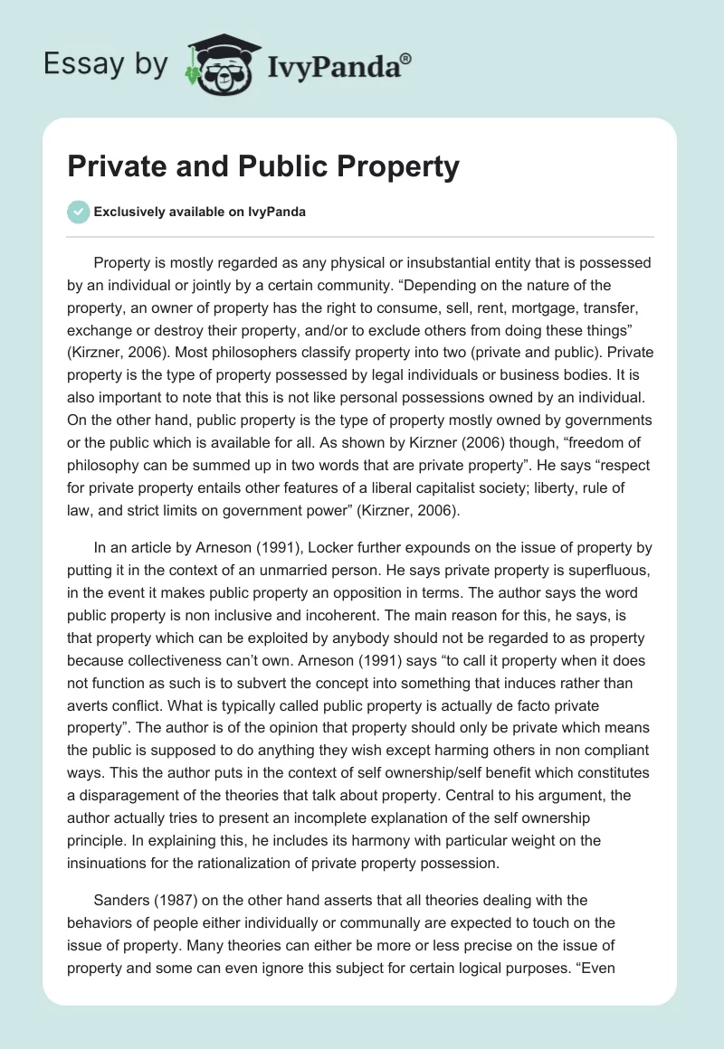 Private and Public Property. Page 1