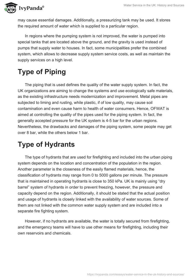 Water Service in the UK: History and Sources. Page 3