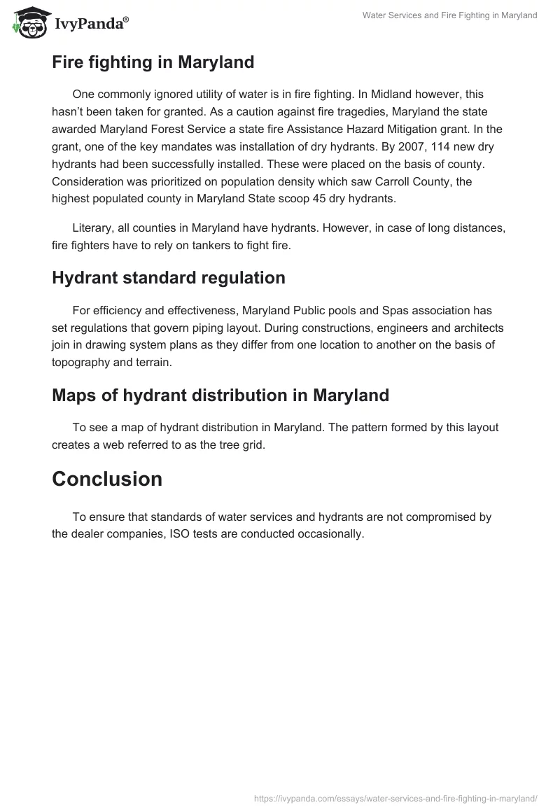 Water Services and Fire Fighting in Maryland. Page 3
