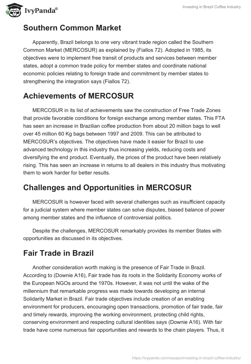 Investing in Brazil Coffee Industry. Page 2