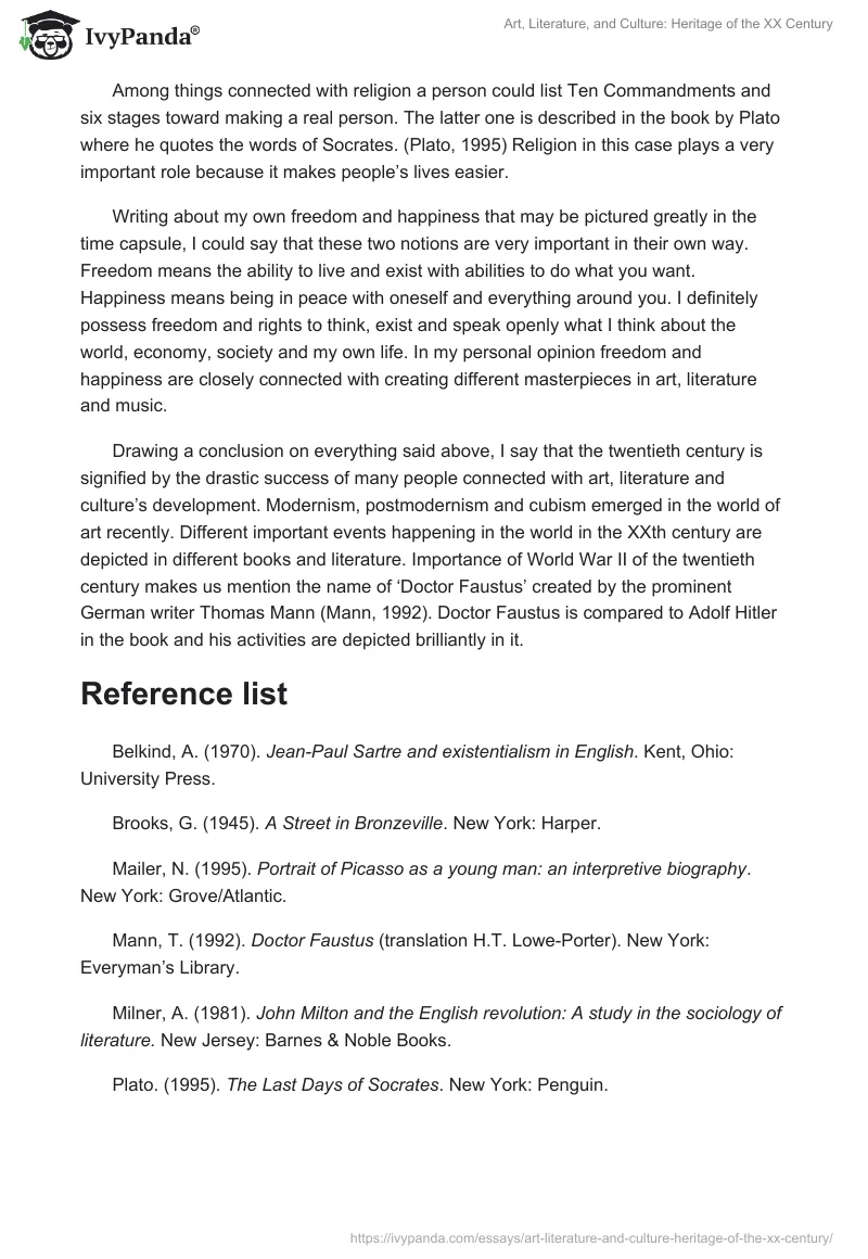 Art, Literature, and Culture: Heritage of the XX Century. Page 3
