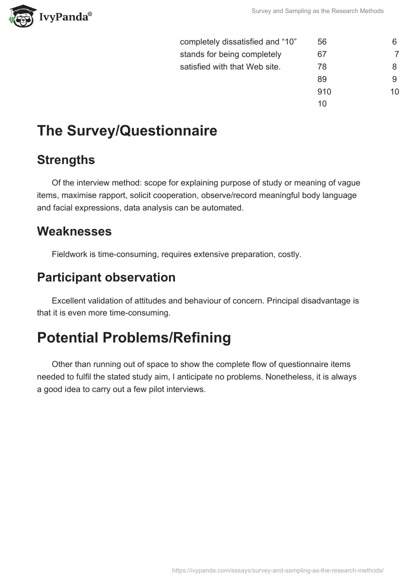 Survey and Sampling as the Research Methods. Page 3