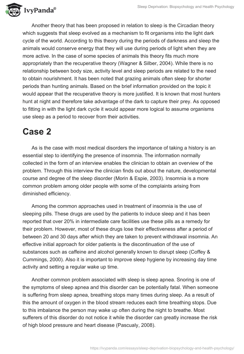 Sleep Deprivation: Biopsychology and Health Psychology. Page 2