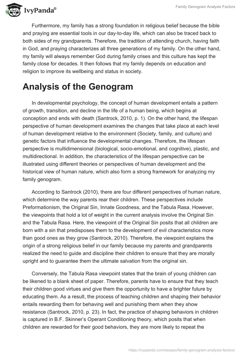 Family Genogram Analysis Factors. Page 2
