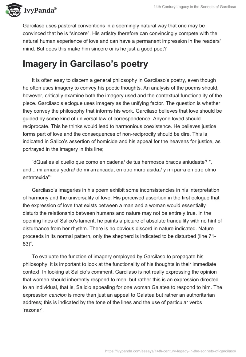 14th Century Legacy in the Sonnets of Garcilaso. Page 2
