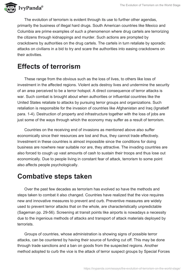 The Evolution of Terrorism on the World Stage. Page 2