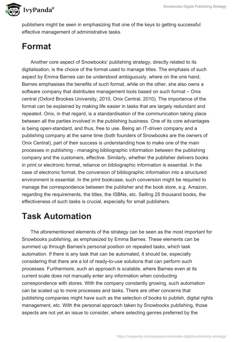 Snowbooks Digital Publishing Strategy. Page 2