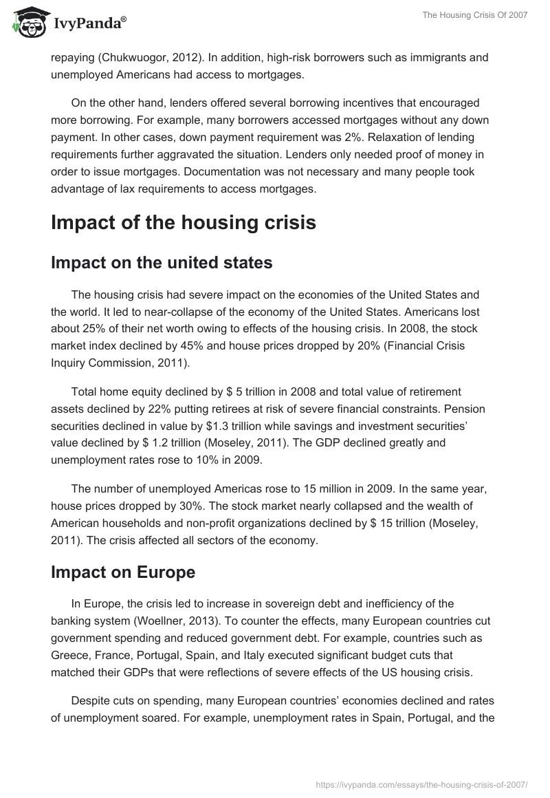 The Housing Crisis Of 2007. Page 4