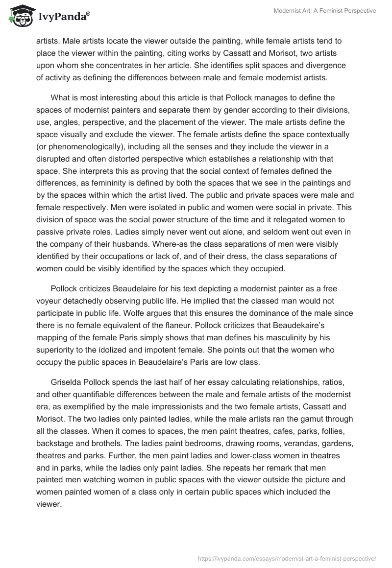 Modernist Art: A Feminist Perspective. Page 2