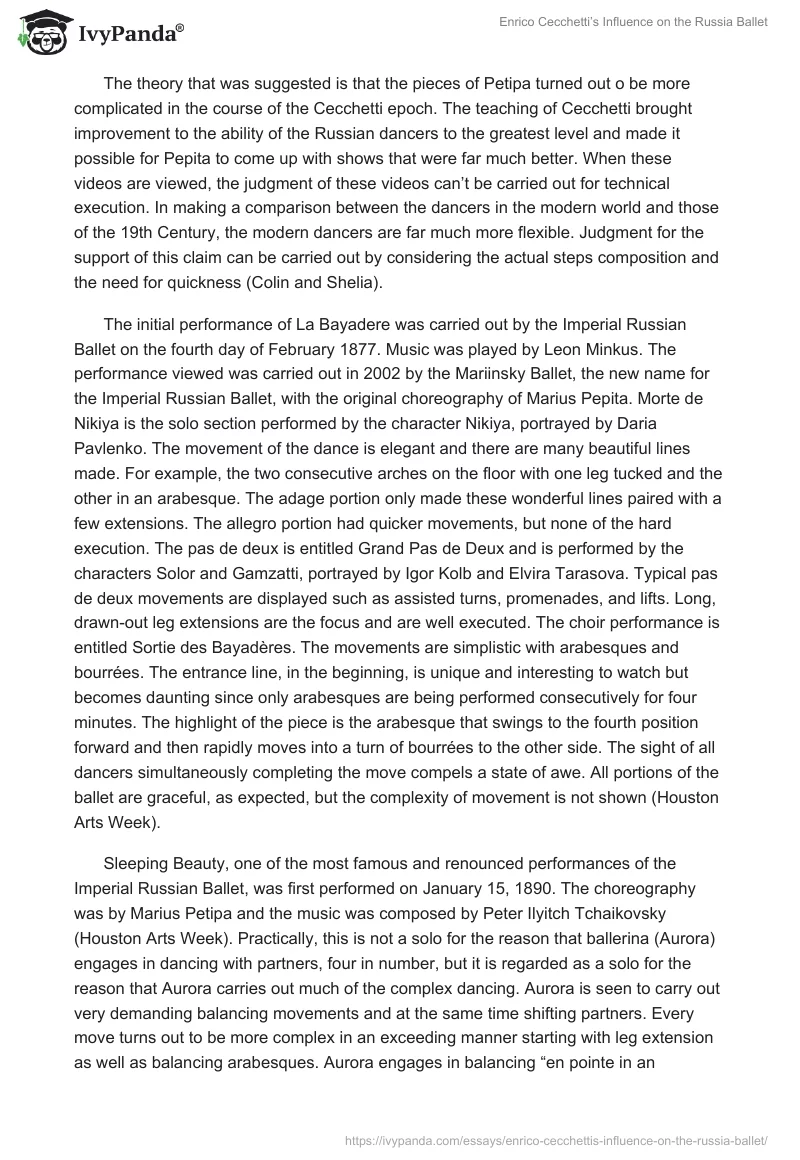 Enrico Cecchetti’s Influence on the Russia Ballet. Page 3