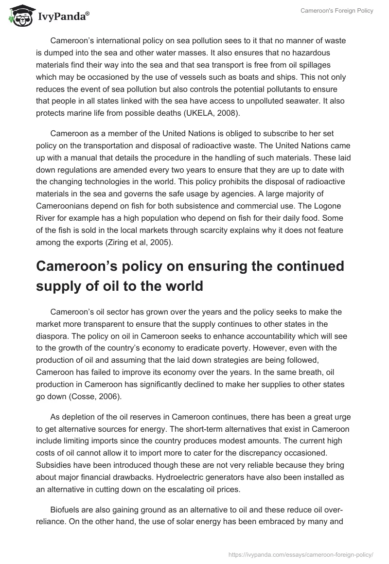 Cameroon's Foreign Policy. Page 2